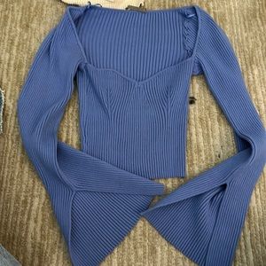 Light blue cropped long sleeve Urban Outfitters